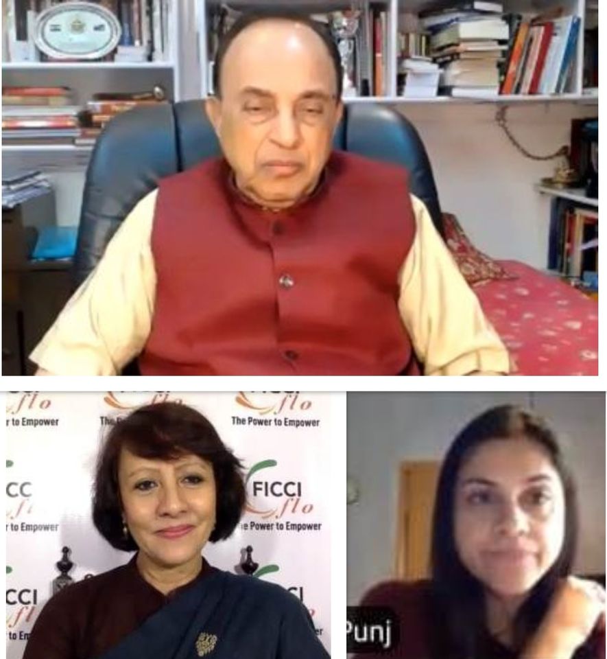 FLO National Webinar India's Path to Sustained Growth Against Chinese Market: Role of Women Entrepreneurs for Atmanirbhar Bharat with Dr. Subramanian Swamy