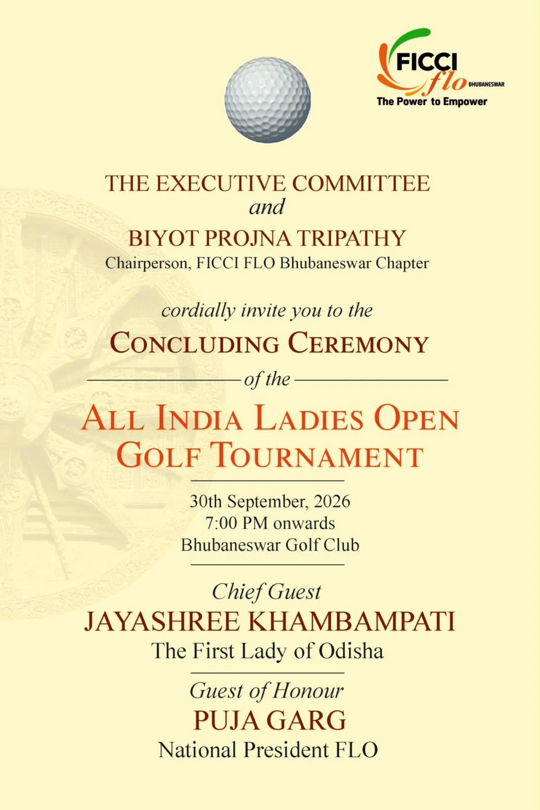 Concluding Ceremony of All India Ladies Open Golf Tournament